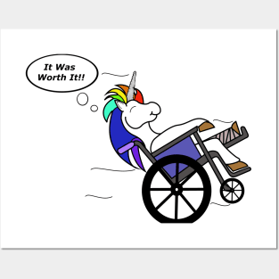 Wheelchair Unicorn - It Was Worth It!! Posters and Art